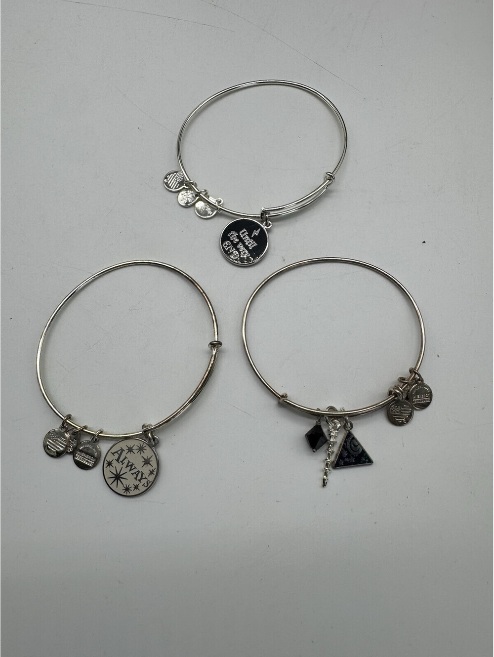 Alex And Ani Harry Potter 3 Bracelets Always / Until The End/ Deathly Hallows